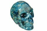 Polished, Bright Blue Apatite Skull - Madagascar #108194-2